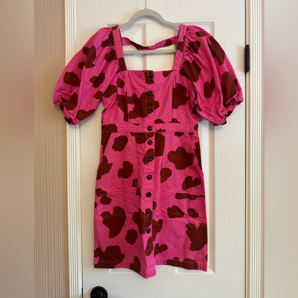 Rachel Antonoff Cow Print Pink Dress NWT